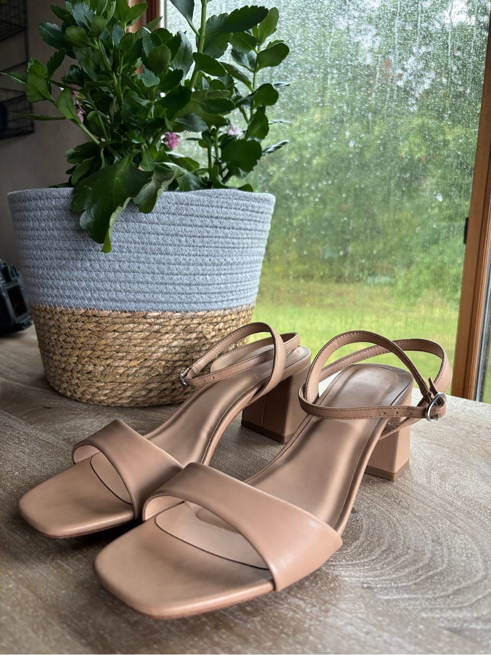 a new day Nude Block Heel Sandals with Ankle Strap